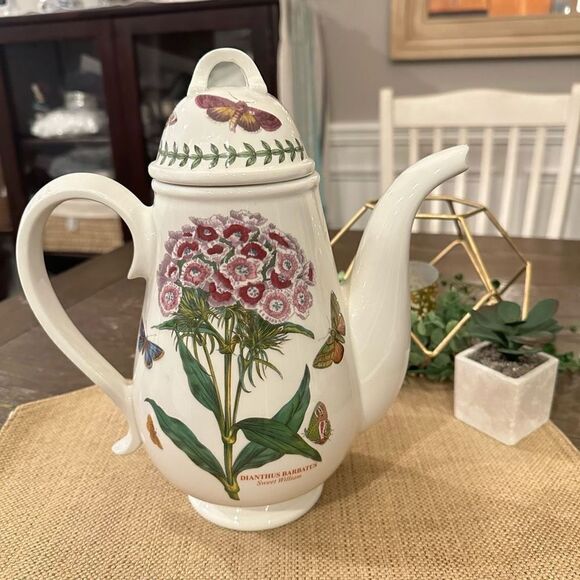 Portmeirion Botanic Garden Dianthus Barbatus‎ (Sweet William) 10" Coffee Pot NEW - Picture 1 of 9